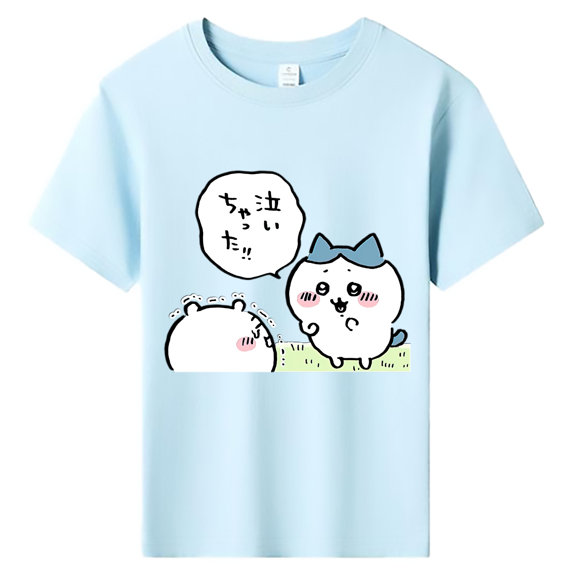 （画像用） ちいかわ ハチワレ Chii-kawa hachiware 綿100％キッズTシャツ（フロントプリント）